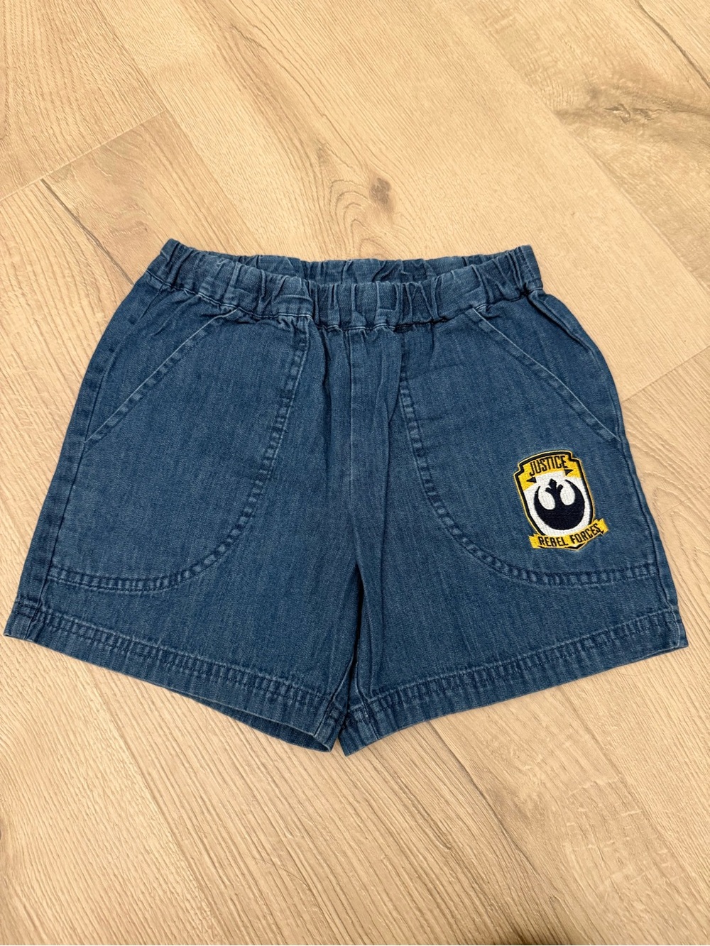 Hanna Andersson Star Wars Blue Denim Shorts with Rebel Force Patch
